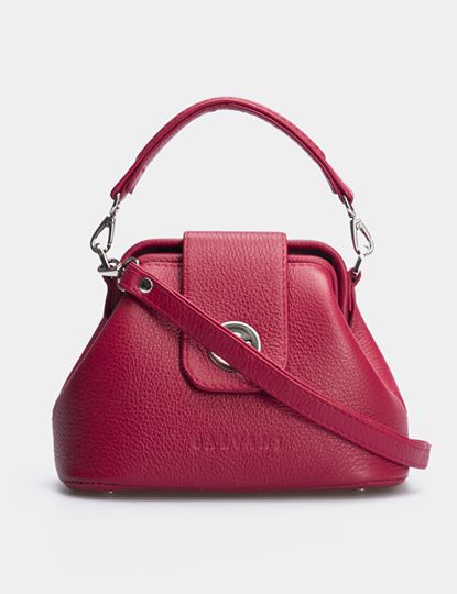 Women Leather Crossbody Bag Palermo Micro Crimson