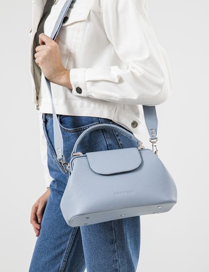Women Leather Crossbody Bag Palermo Medium Blue