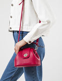 Women Leather Crossbody Bag Palermo Micro Crimson