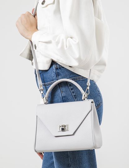 Women Leather Crossbody Bag Dolcecuore Mini White