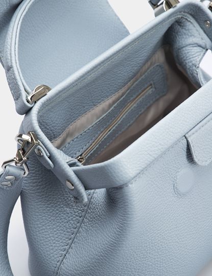 Women Leather Crossbody Bag Palermo Medium Blue