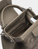 Women Leather Cross Body Bag Palermo Medium Grey Suede