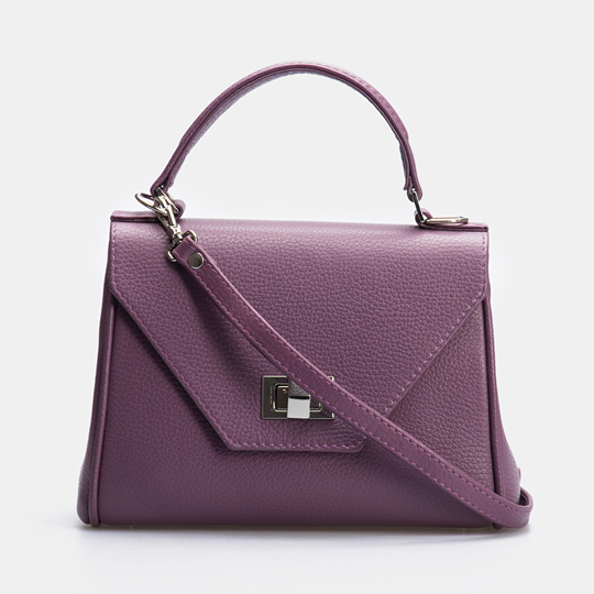 Women Leather Crossbody Bag Dolcecuore Mini Purple