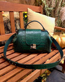 Women Leather Crossbody Bag Palermo Medium Green