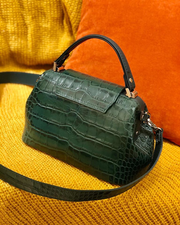 Women Leather Crossbody Bag Palermo Medium Green