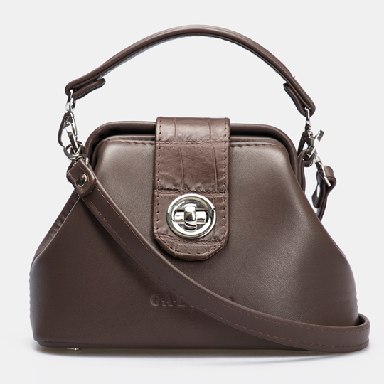 Women Leather Cross Body Bag Palermo Micro Brown