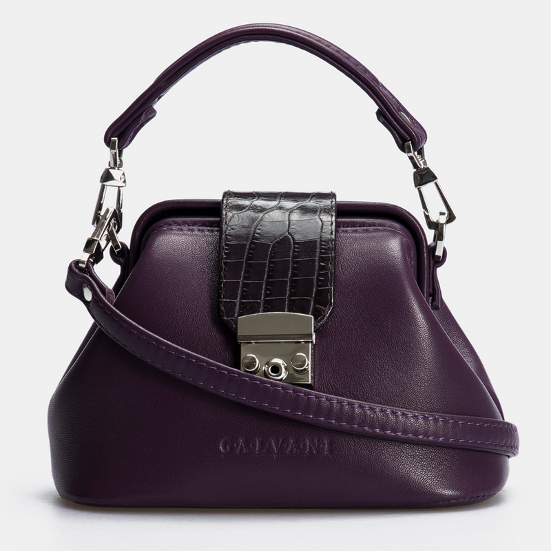 Women Leather Crossbody Bag Palermo Micro Purple