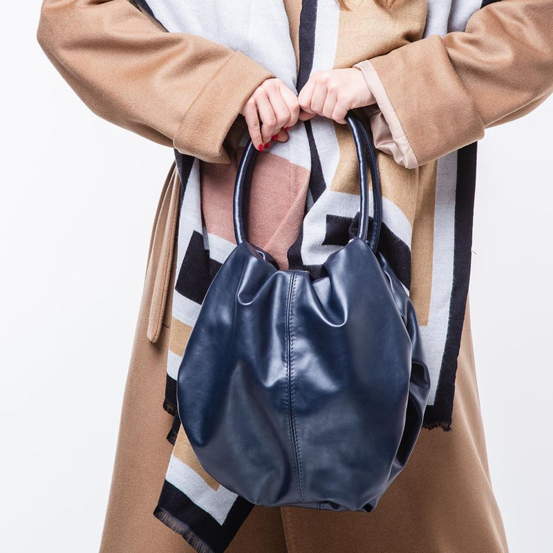 Women Leather Shoulder Bag Oro Blue