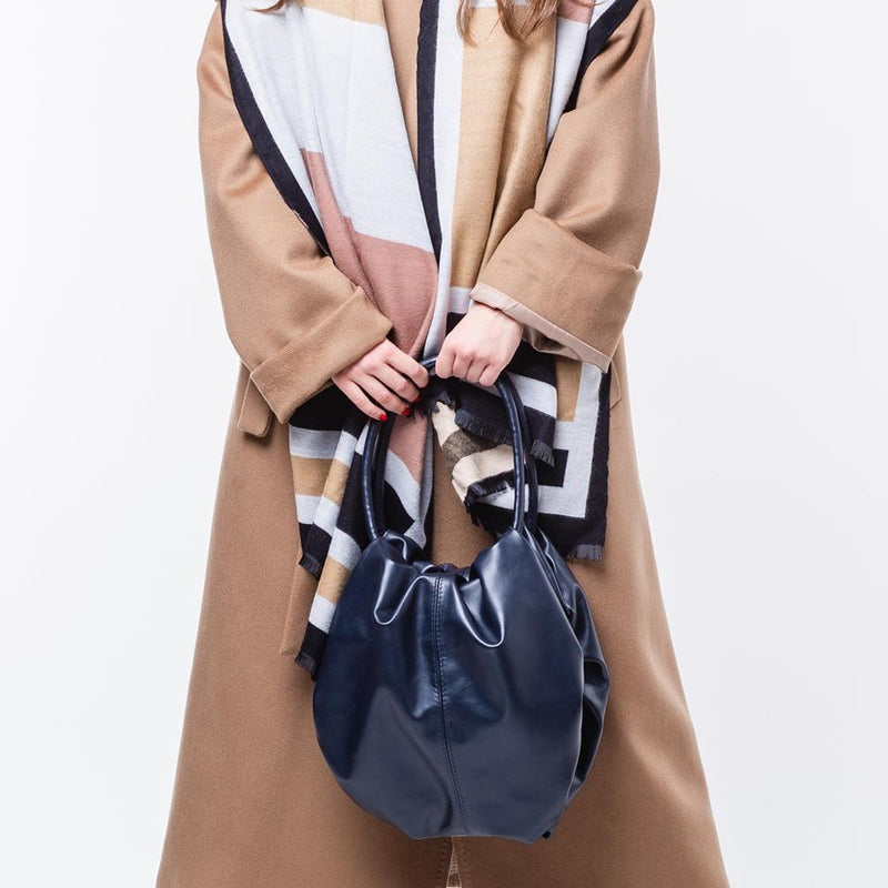 Women Leather Shoulder Bag Oro Blue