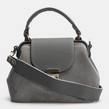 Women Leather Crossbody Bag Palermo Small Grey Suede