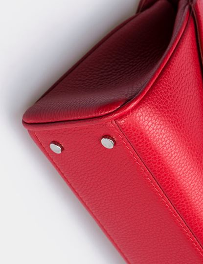 Women Leather Crossbody Bag Dolcecuore Mini Red