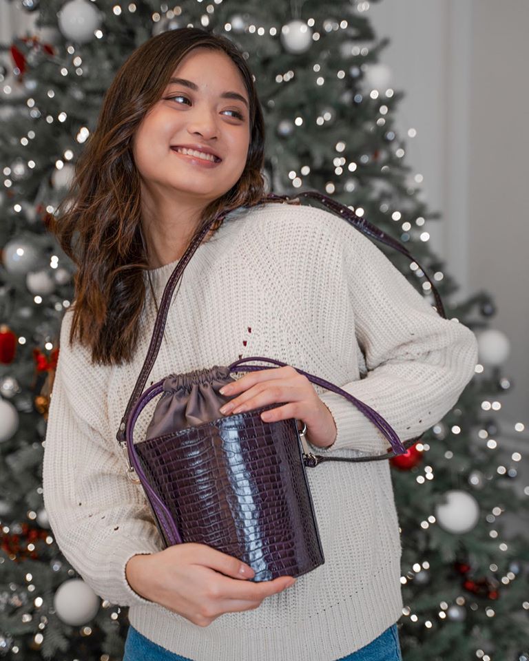 Woman Leather Crossbody Bag Capriccio Purple