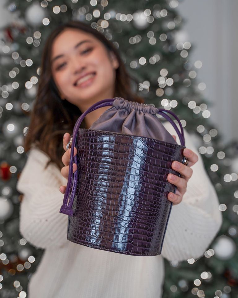 Woman Leather Crossbody Bag Capriccio Purple