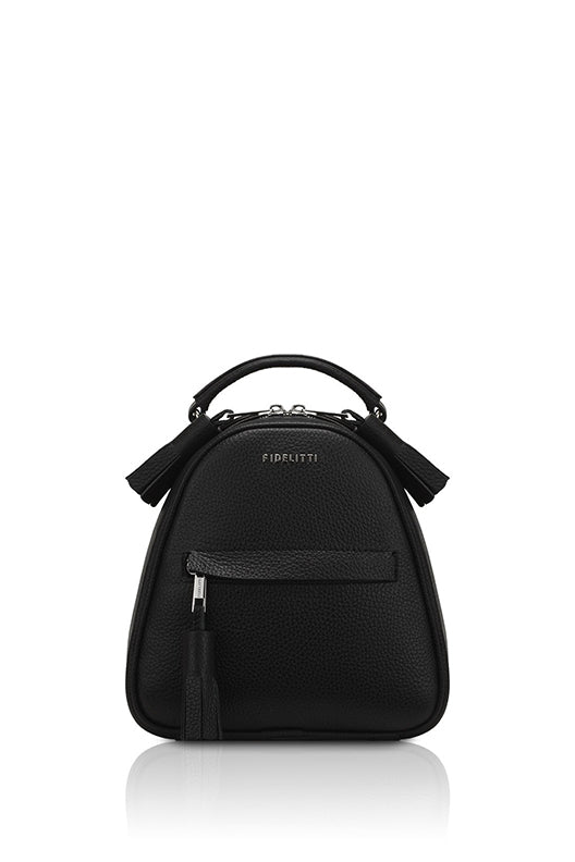 Woman Leather Backpack Lady Anne Vogue Mini Black