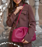 Women Leather Handbag Cristallo Crimson