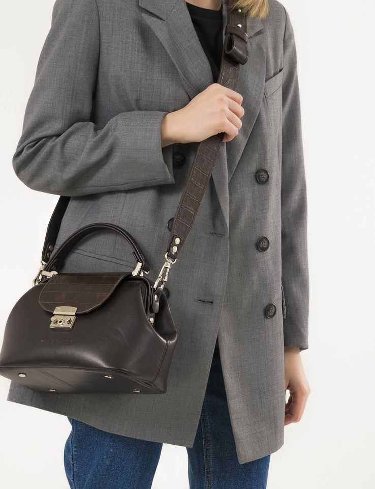 Women Leather Crossbody Bag Palermo Small Brown