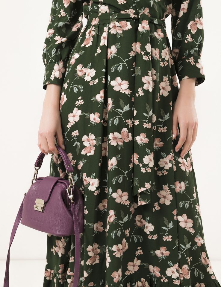 Women Leather Crossbody Bag Palermo Micro Purple