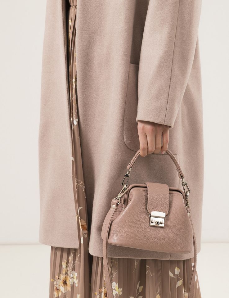 Women Leather Cross Body Bag Palermo Micro Beige