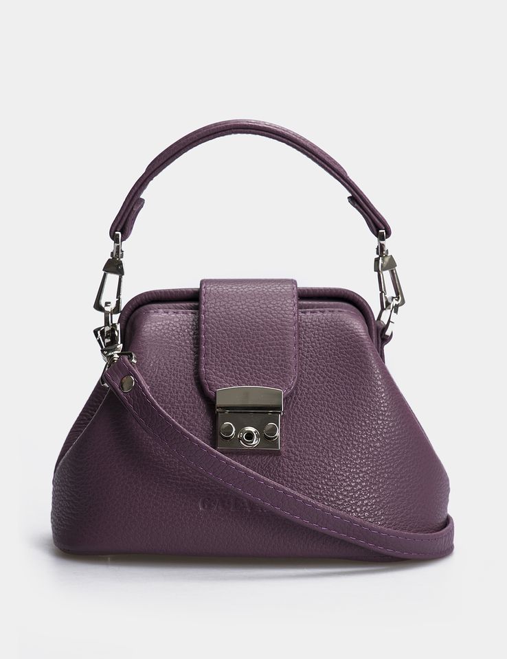 Women Leather Crossbody Bag Palermo Micro Purple