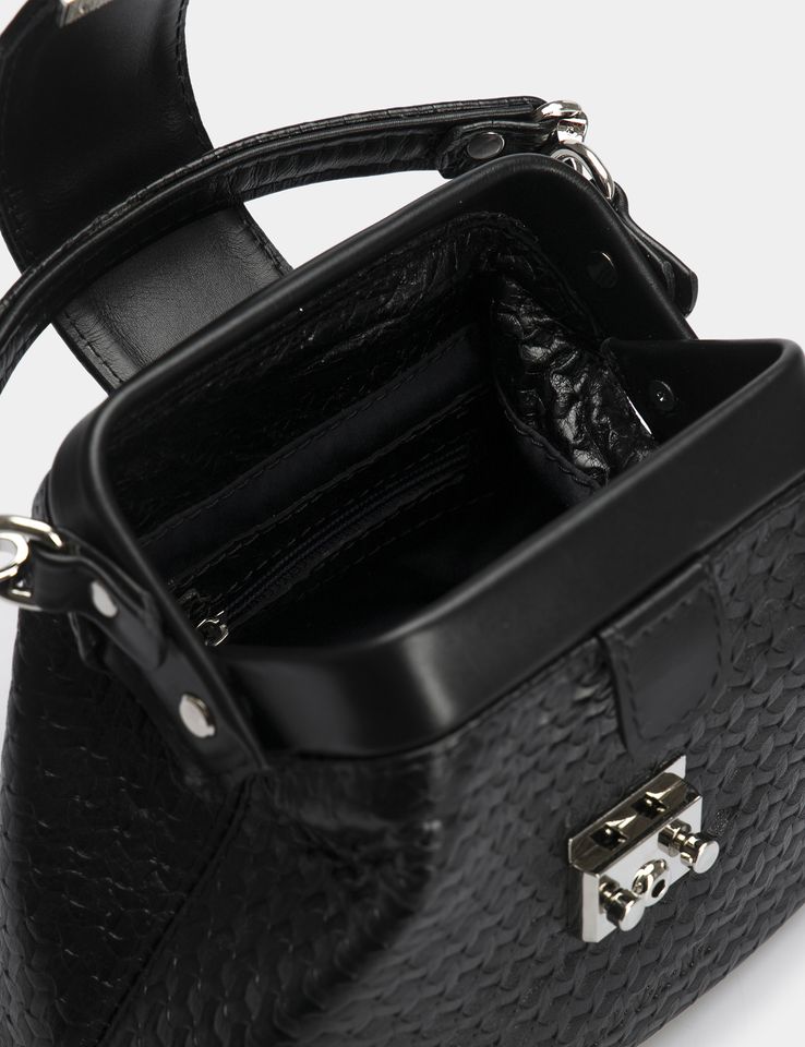 Women Leather Crossbody Bag Palermo Micro Black