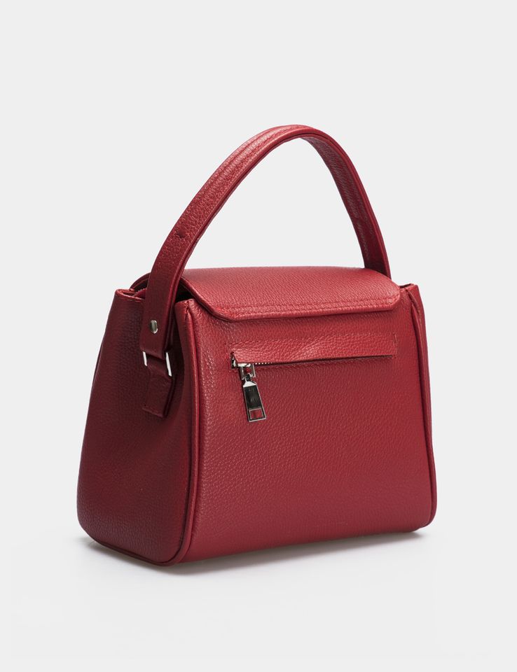 Women Leather Handbag Farfalla Red