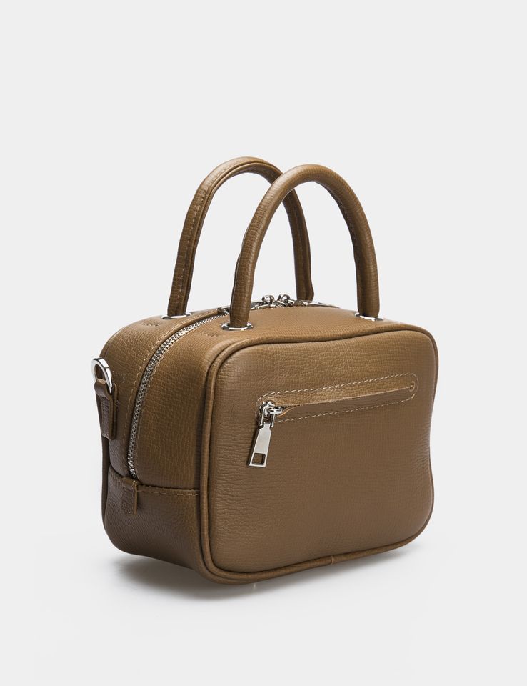 Women Leather Crossbody Bag Bacio S Khaki