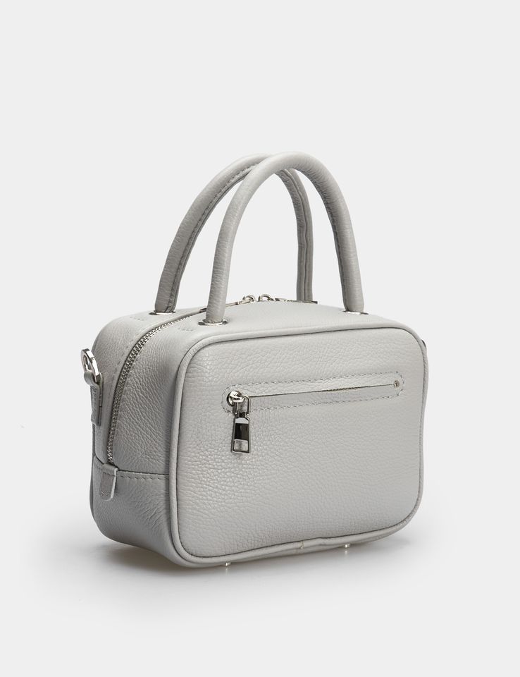 Women Leather Crossbody Bag Bacio S Light Gray