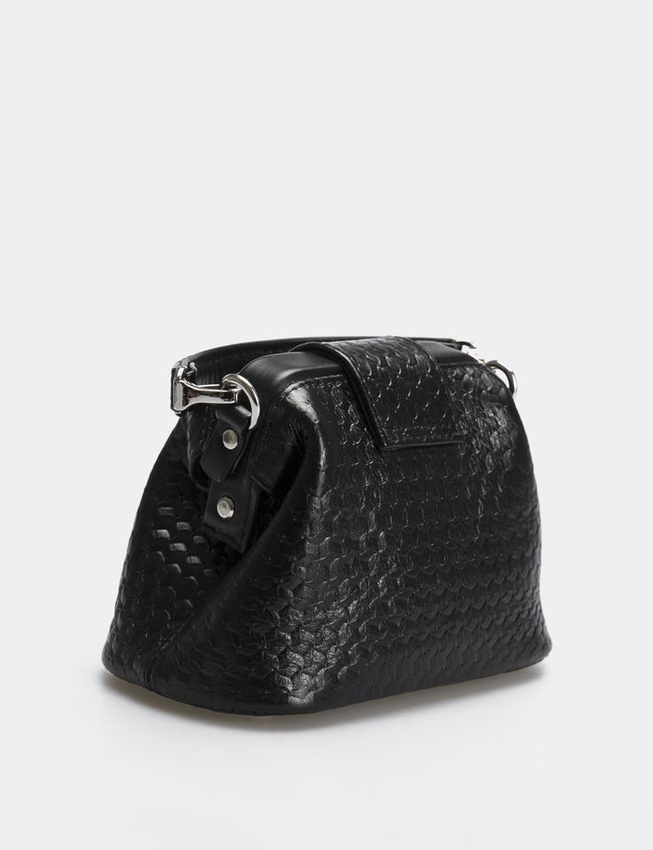 Women Leather Crossbody Bag Palermo Micro Black
