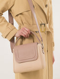 Women Leather Handbag Farfalla Beige