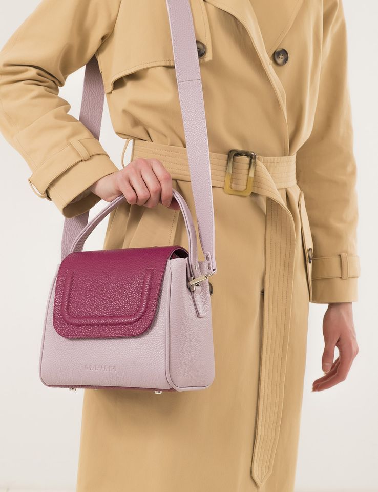 Women Leather Handbag Farfalla Purple
