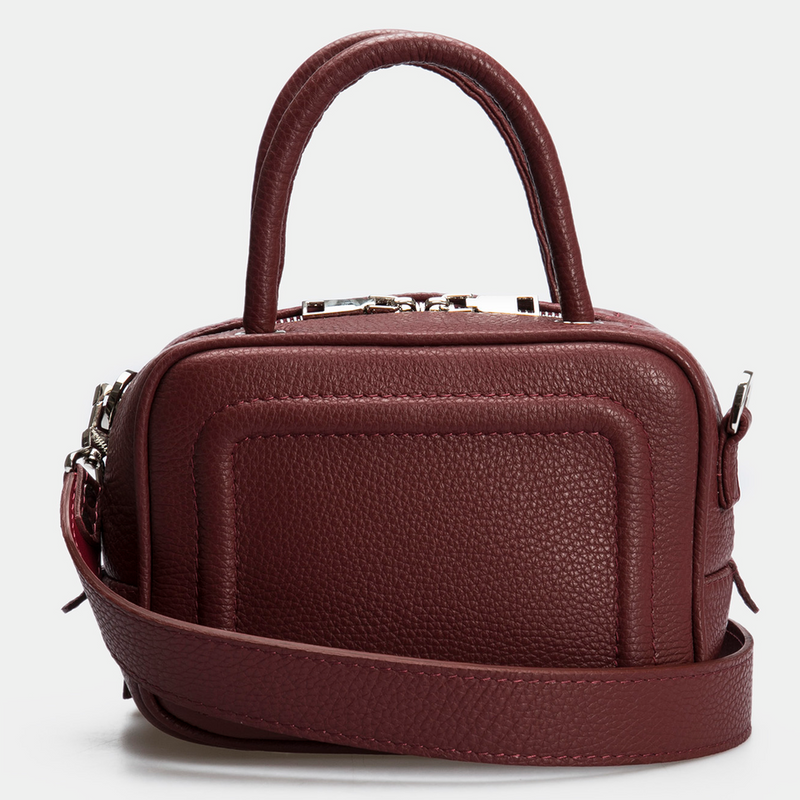 Women Leather Cross Body Bag Bacio S Burgundy