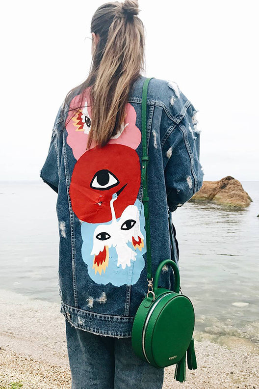 Woman Leather Bag Lady Anne Tesoro Mini Green