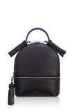 Woman Leather Backpack Lady Anne 'GO GO' Black & Blue