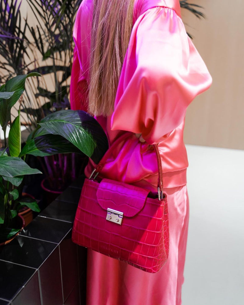 Women Leather Crossbody Bag Lillian Pink