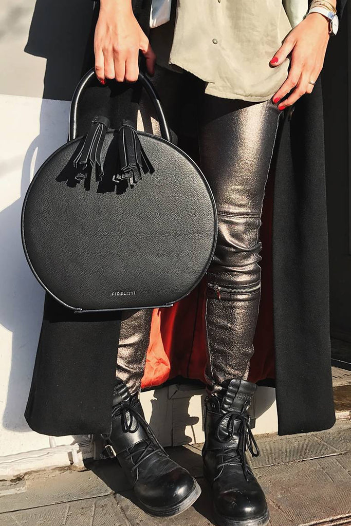 Woman Leather Bag Lady Anne Tesoro Black
