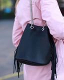 Woman Leather Bag Velluto Black