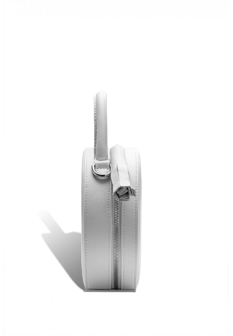 Woman Leather Crossbody Bag Lady Anne Tesoro Mini White