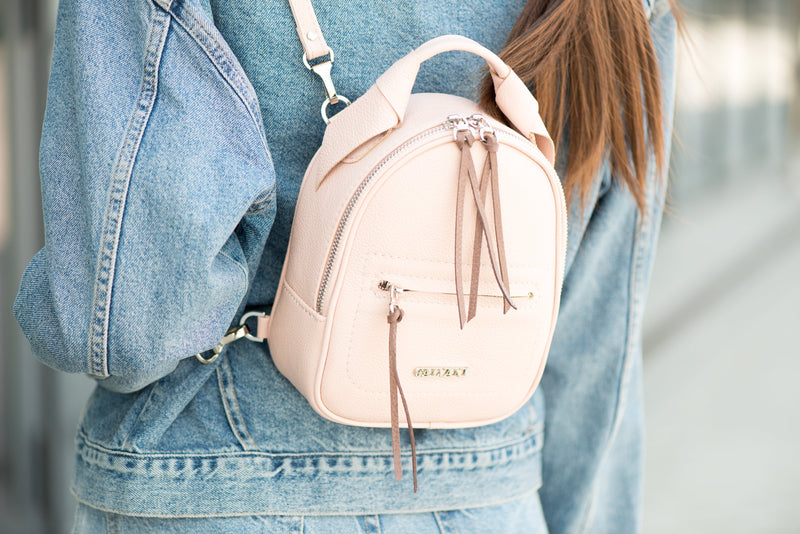 Woman Leather Backpack Dea Soft Pink