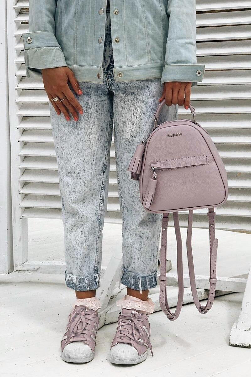 Woman Leather Backpack Lady Anne Vogue MistyRose