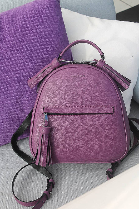 Woman Leather Backpack Lady Anne Vogue Blue Violet