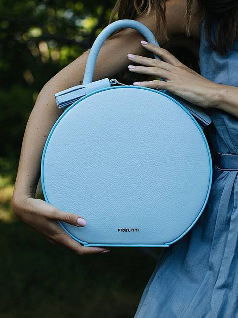 Woman Leather Bag Lady Anne Tesoro Skyblue