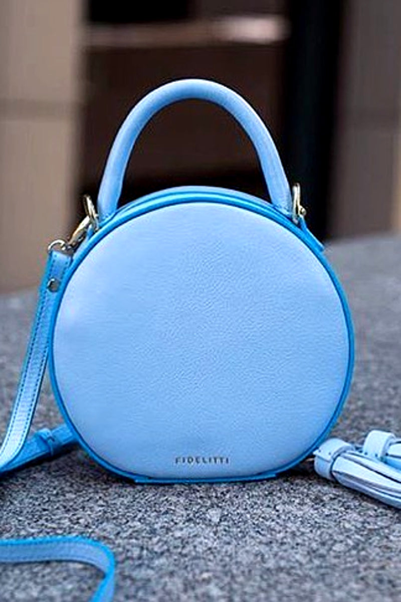 Woman Leather Bag Lady Anne Tesoro Mini Blue