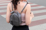 Woman Leather Backpack Dea Dark Gray