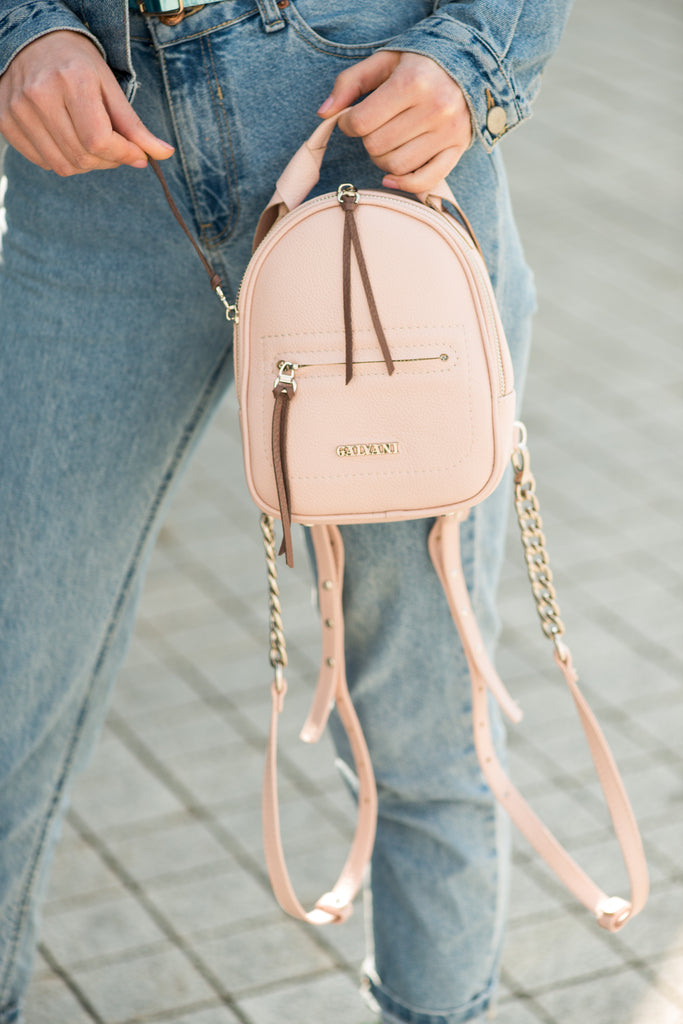Woman Leather Backpack Dea Soft Pink