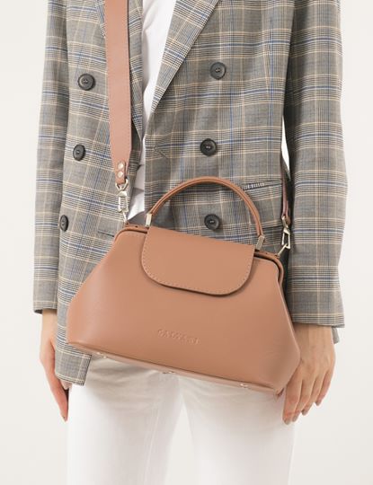 Women Leather Crossbody Bag Palermo Medium Beige