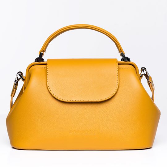 Women Leather Cross Body Bag Palermo Medium Yellow