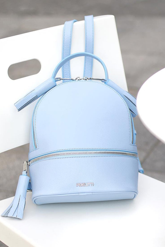 Woman Leather Backpack Lady Anne 'GO GO' Mini Aquamarine