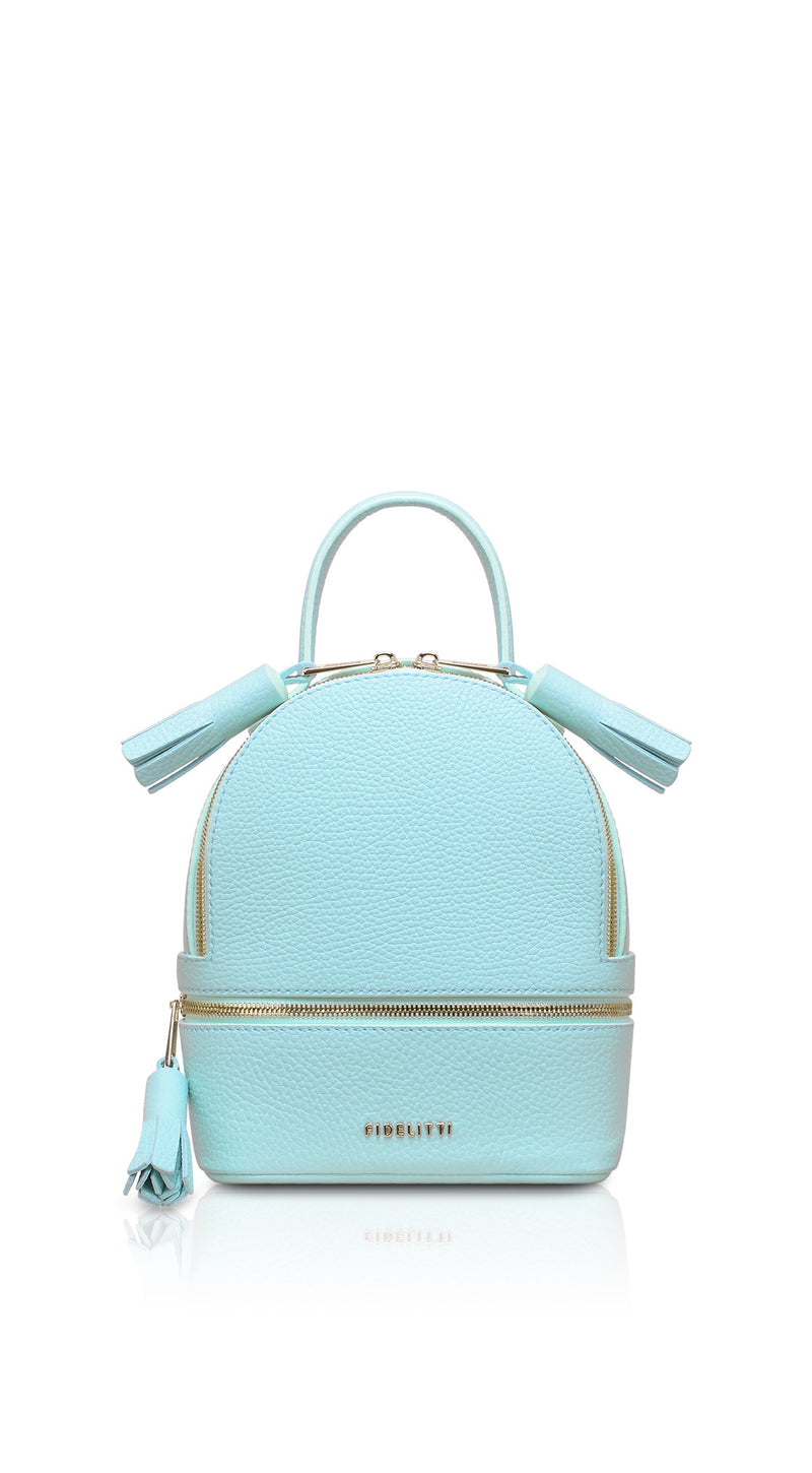Woman Leather Backpack Lady Anne 'GO GO' Mini Aquamarine