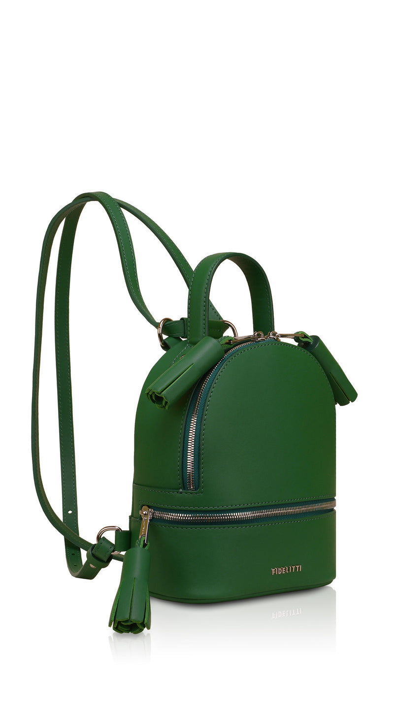 Woman Leather Backpack Lady Anne GO GO Mini Green