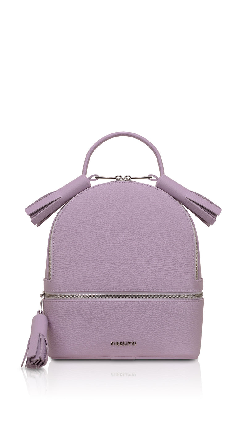 Woman Leather Backpack Lady Anne 'GO GO' Mini Plum